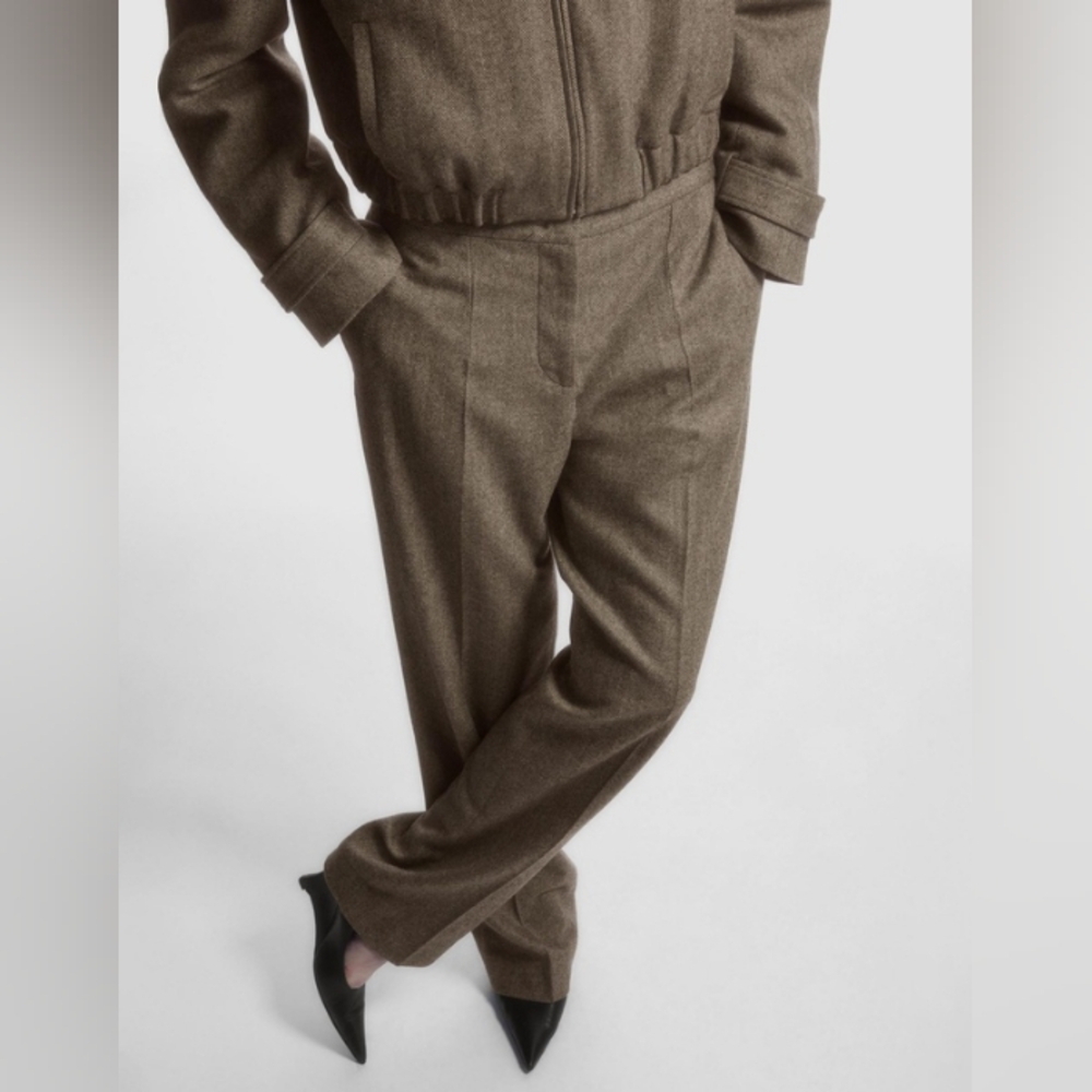 COS Herringbone Wool Blend Pants 12